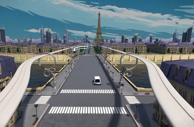 Paris en 2100, vu depuis un pont sur la Seine