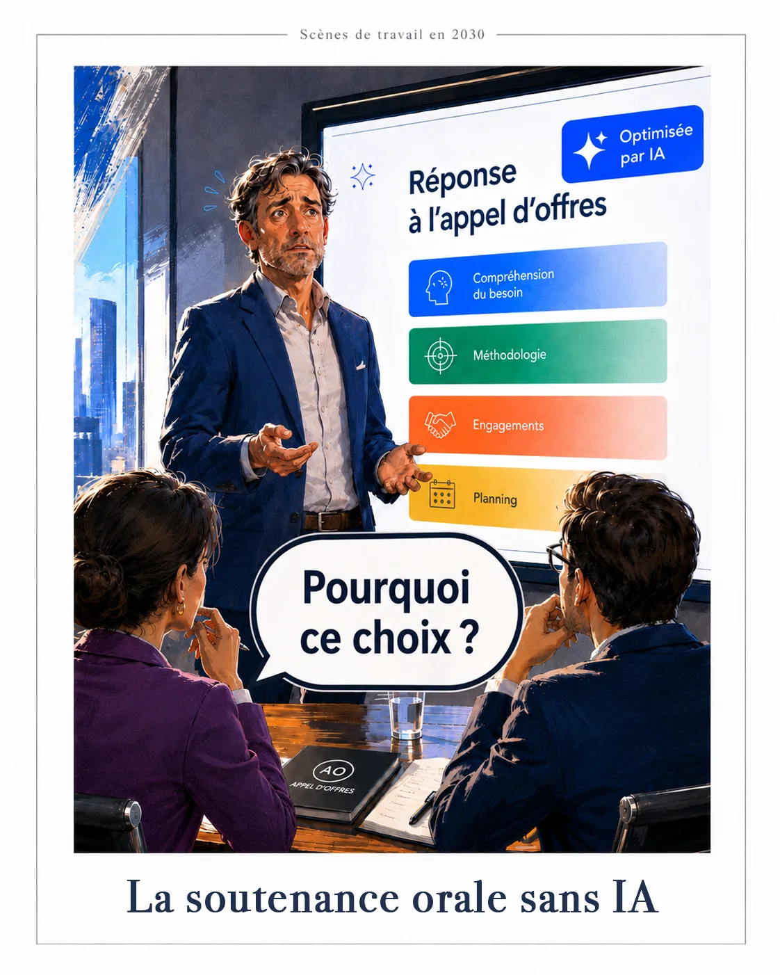 L'appel d'offres parfait · Scènes de travail en 2030