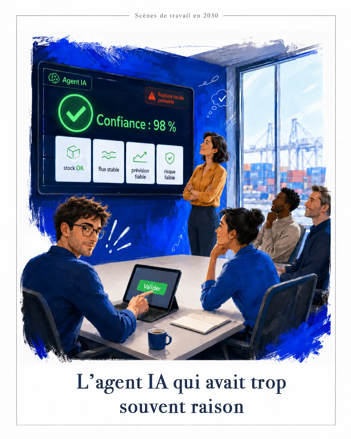 L'agent qui avait raison trop souvent · Scènes de travail en 2030